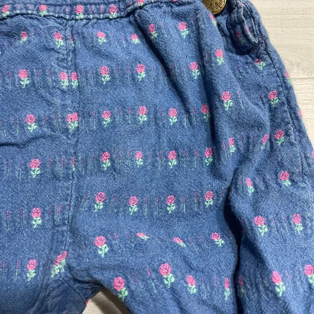 Vintage‎ OshKosh B'Gosh Floral Baby Overalls With Footies 3/6 months